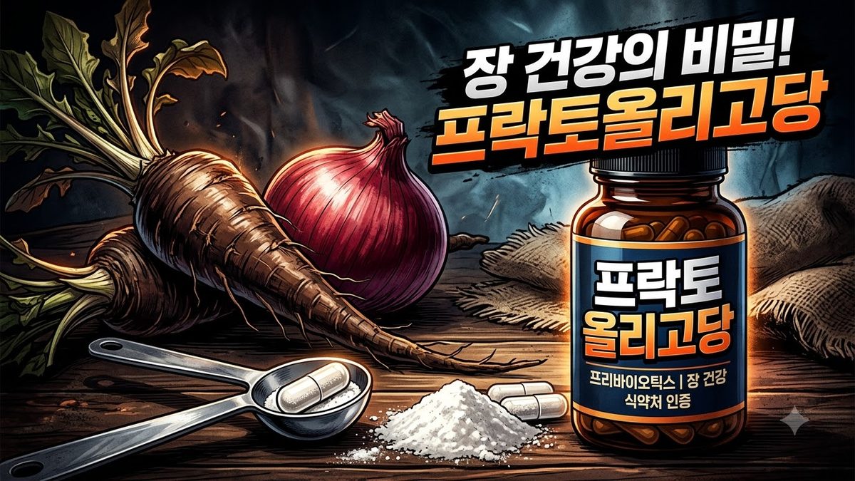 프락토올리고당 제품 라벨을 비교하는 장면