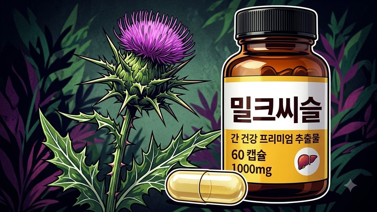 밀크씨슬(카르두스 마리아누스) 추출물 제품 라벨