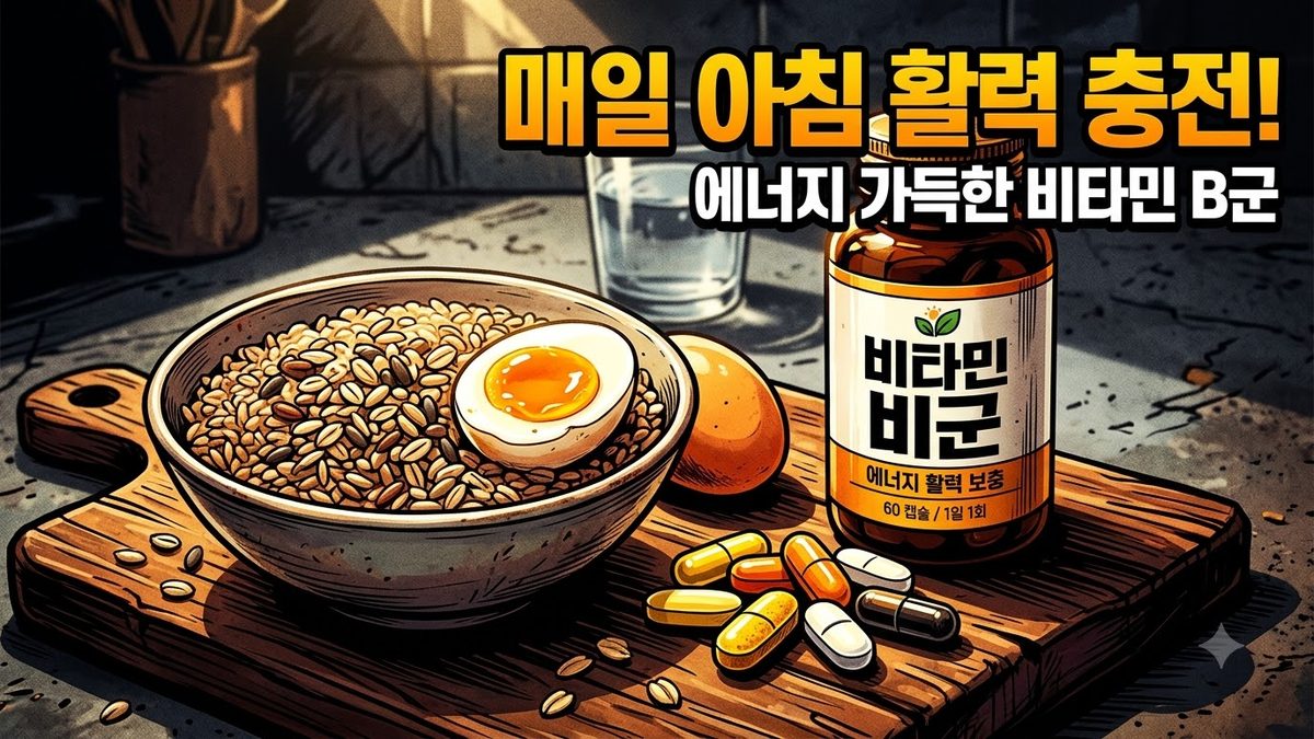 비타민 B군 제품 라벨을 비교하는 장면
