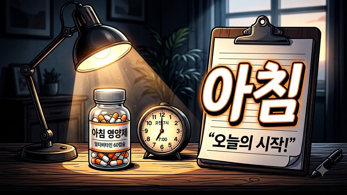 홍경천 영양제 병과 돋보기