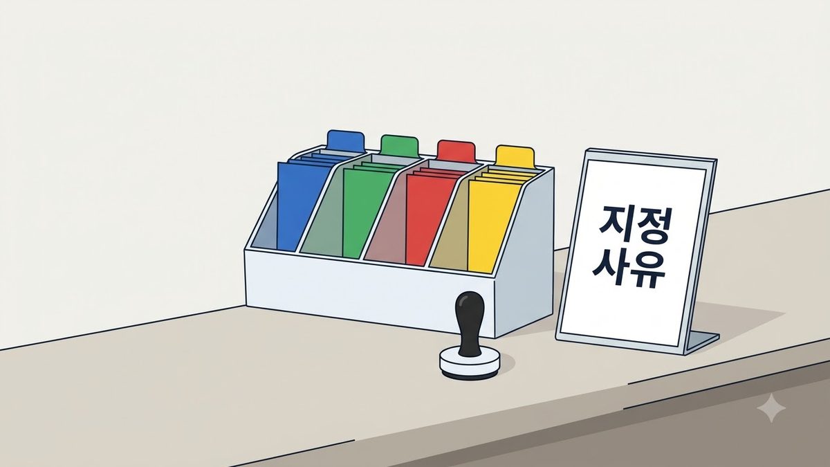 반입차단 원료 목록을 사유별로 나눈 서류철