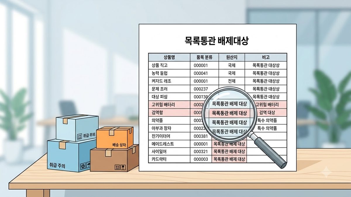 목록통관 배제대상