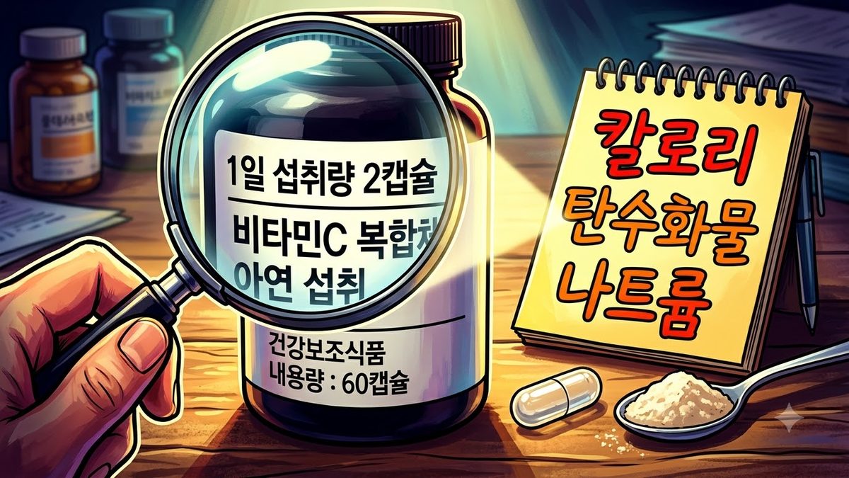 영양제 라벨의 열량·탄수화물·나트륨 줄 관련 이미지