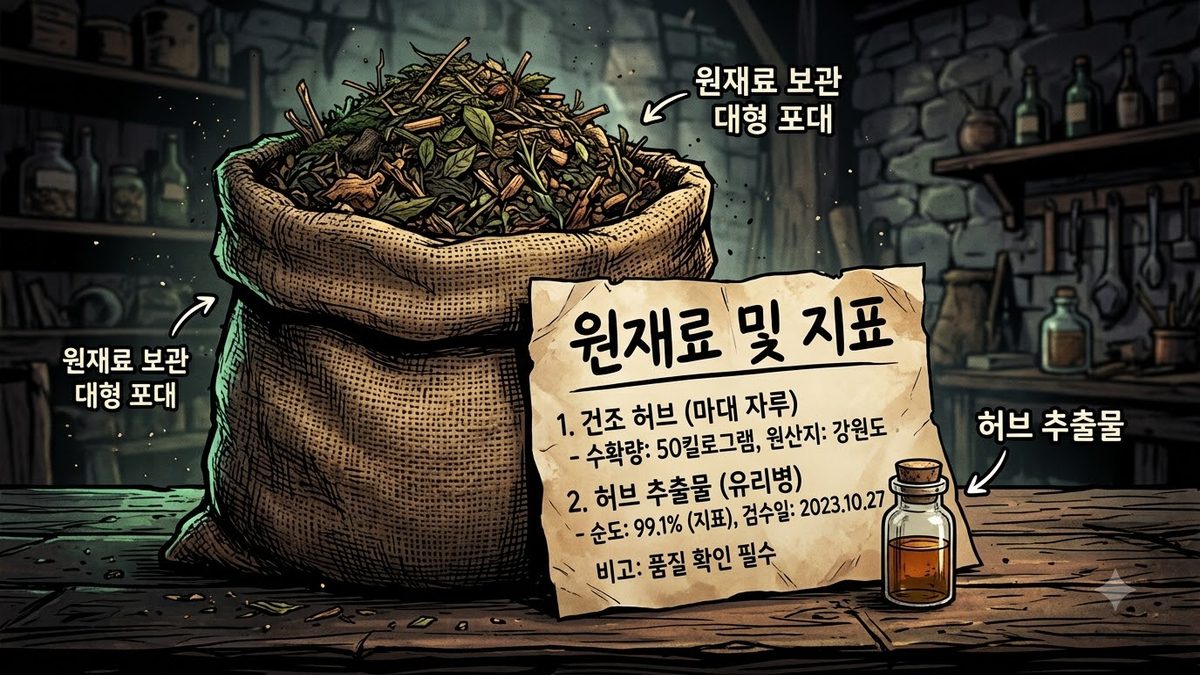 원료 무게와 지표성분은 다른 값이다 관련 이미지