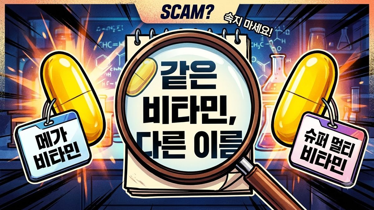 같은 비타민인데 라벨의 성분명이 다르다 — B12·엽산·비타민 E 관련 이미지