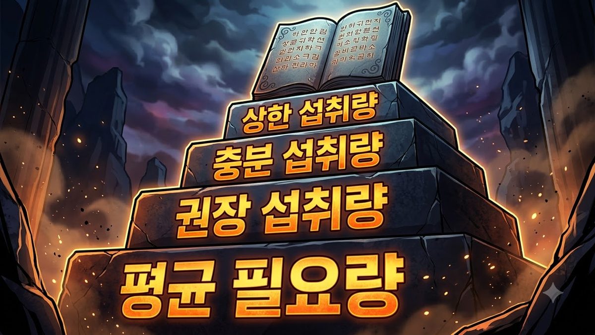 평균필요량·권장섭취량·충분섭취량·상한섭취량의 차이 관련 이미지