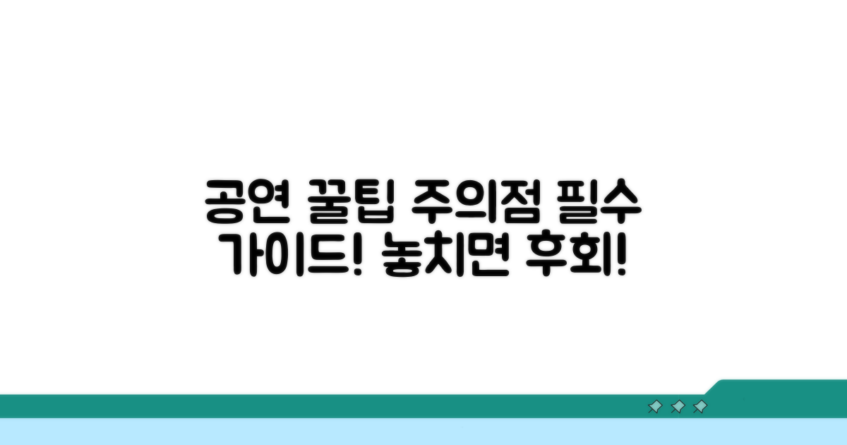 공연 관람 시 활용법 및 주의사항