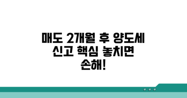 매도 후 2개월, 양도세 신고 핵심 분석