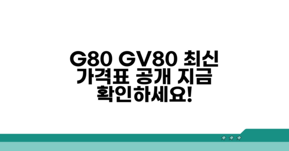G80 GV80 최신 가격표 공개