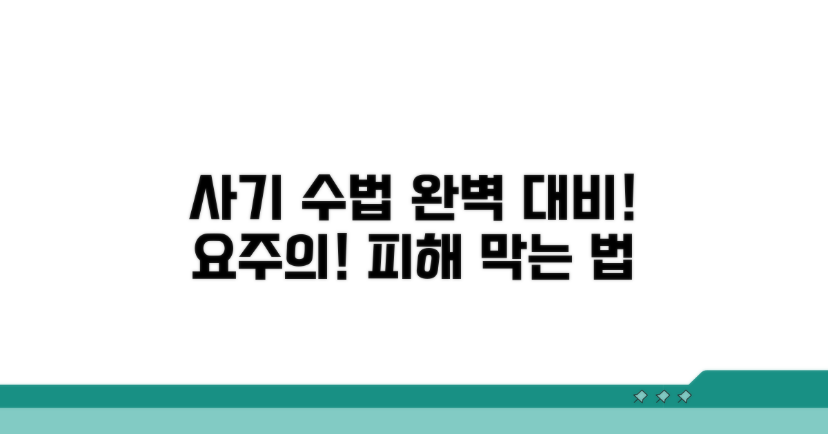 주의해야 할 사기 수법 완벽 대비