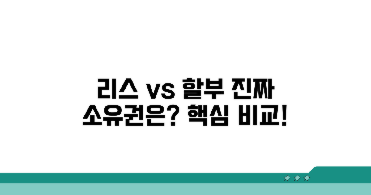 리스와 할부, 소유권 차이점 명확히