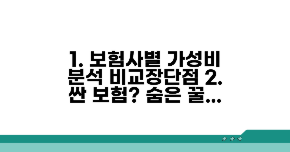 가성비 보험사별 장단점 비교