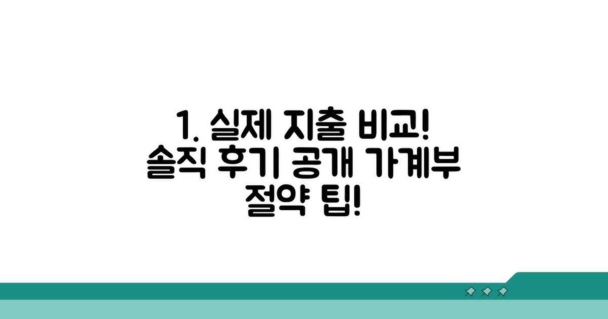 실제 지출 비교와 후기 공개