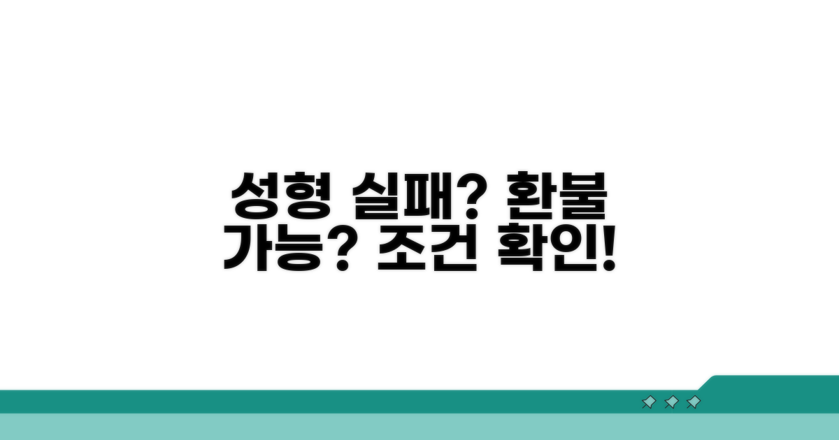 성형 실패, 환불 가능한 조건은?