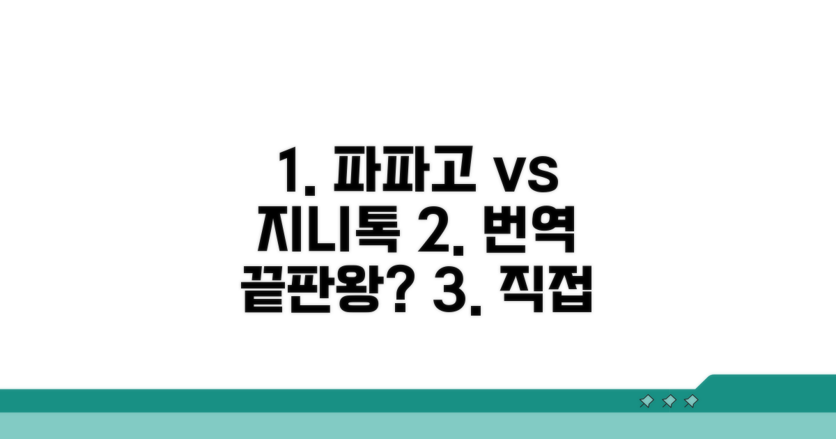 구글 파파고 지니톡 비교 분석