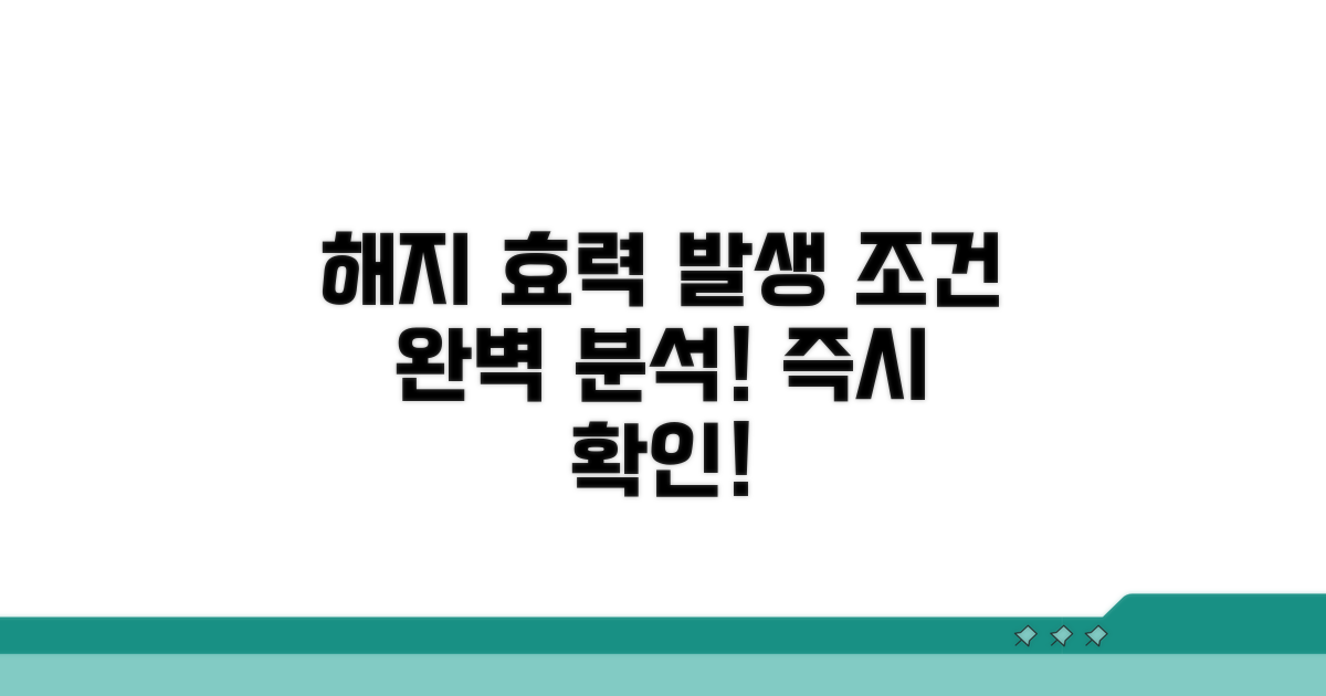해지 효력 발생 조건과 절차