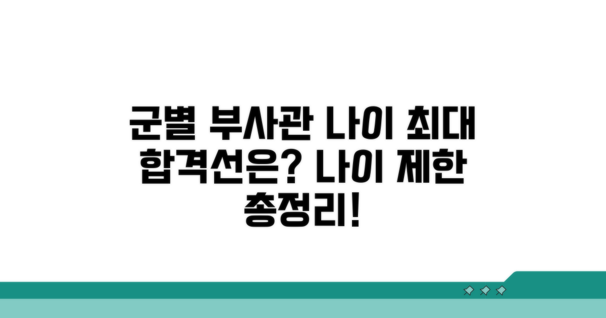 군별 부사관 최대 나이 제한 비교