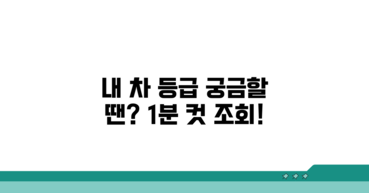 내 차 등급, 빠르고 쉽게 조회하는 법