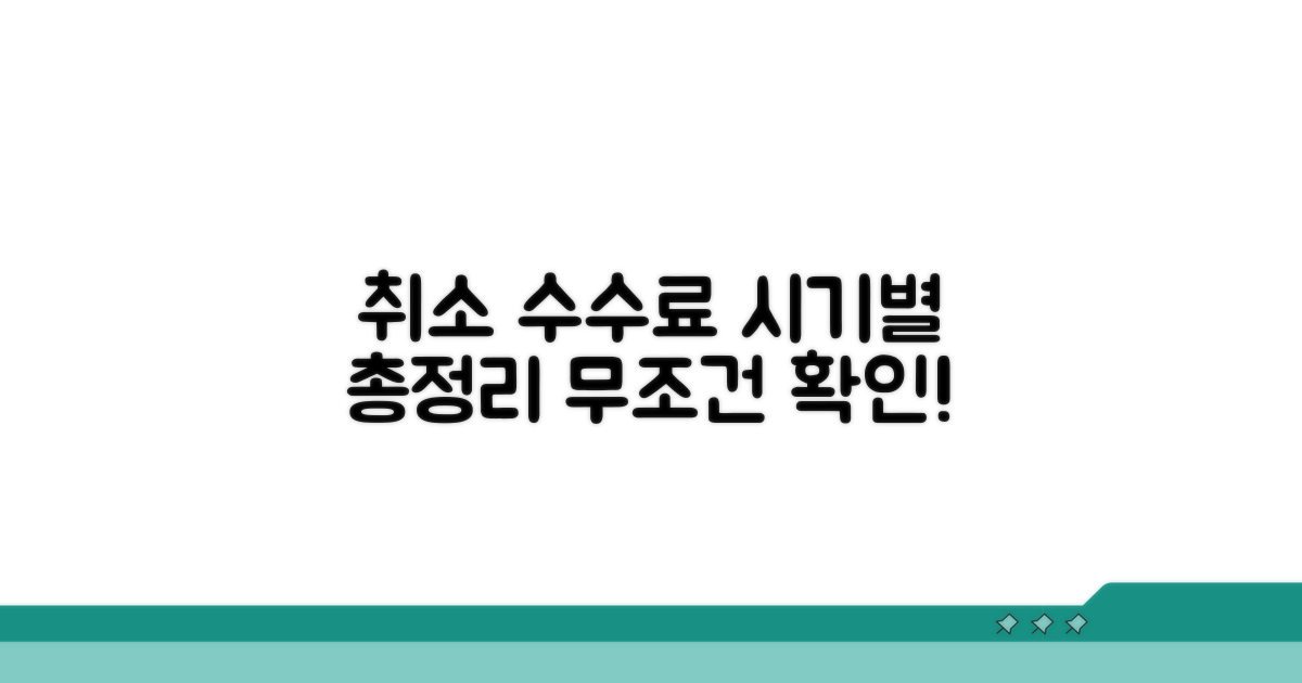 취소 시기별 수수료 비교 분석