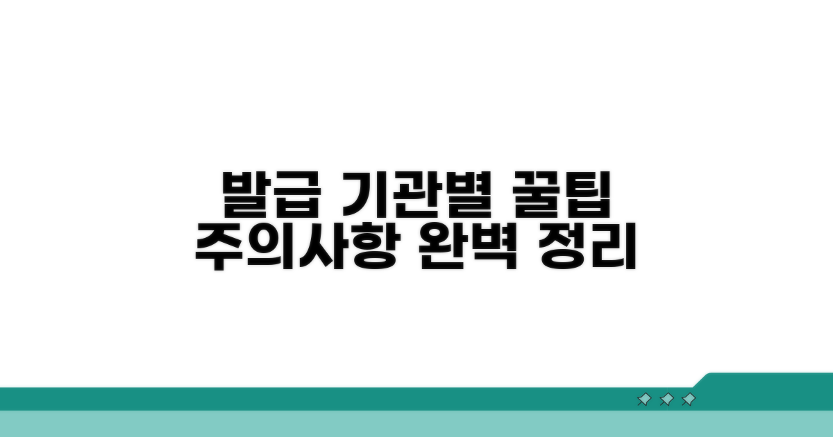 발급 기관별 팁과 주의사항