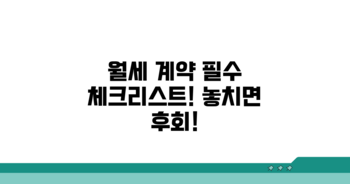 월세 계약 필수 체크리스트