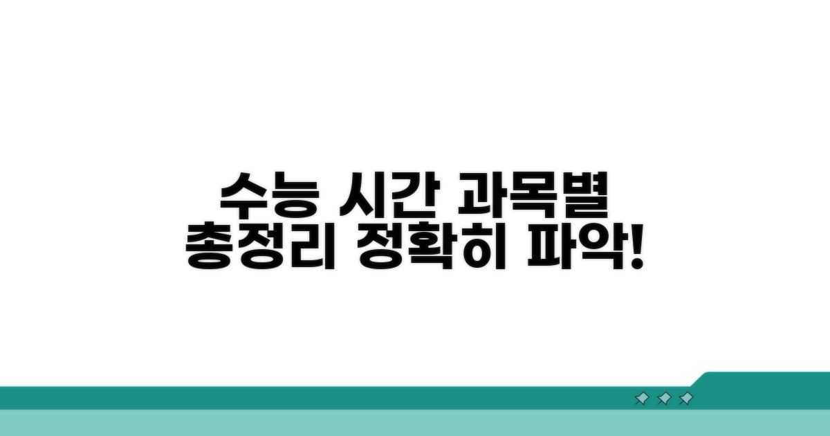수능 과목별 시험 시간 총정리