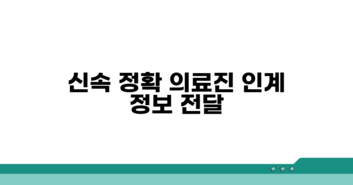 의료진 인계, 신속 정확한 정보 전달