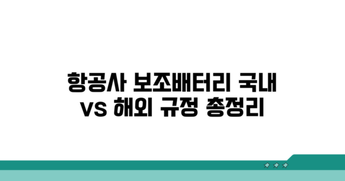 국내외 항공사 보조배터리 규정 비교