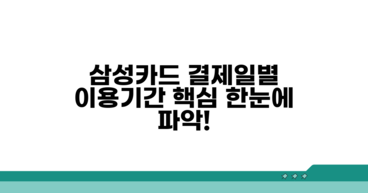 삼성카드 결제일별 이용기간 핵심 정리