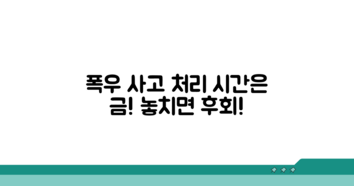 폭우 시 사고 처리, 시간 체크!