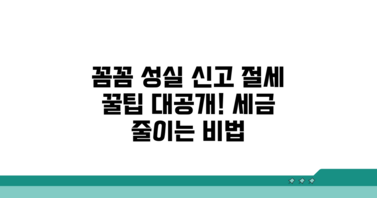성실 신고 위한 추가 팁과 절세 전략