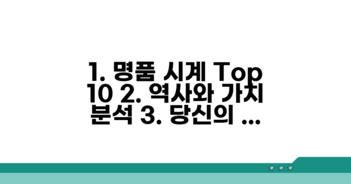 명품 시계 순위와 역사적 가치