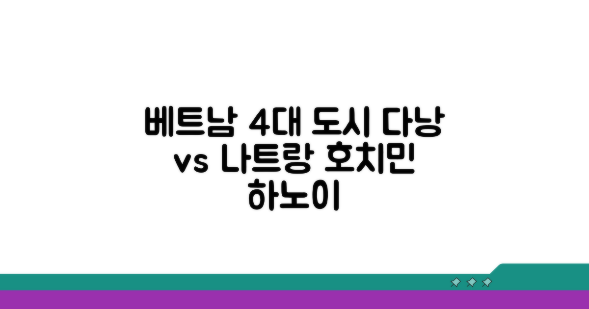 다낭, 나트랑, 호치민, 하노이 특징 비교