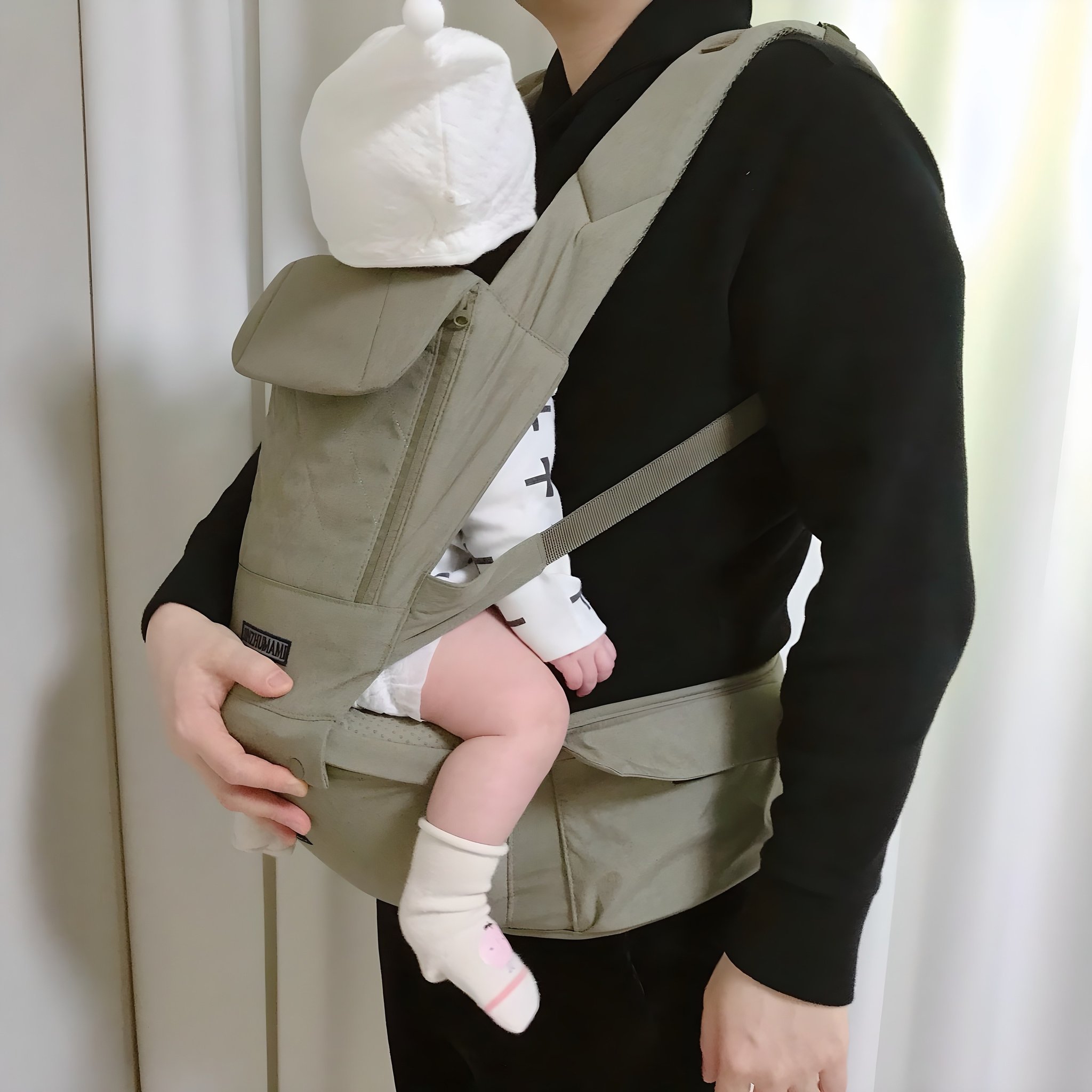 진주마미 힙시트아기띠 힙시트, 카키 상세 이미지 1