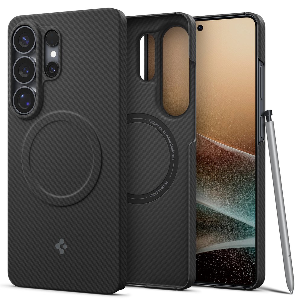 Qi2 25W 인증 갤럭시 맥세이프 케이스 초슬림 카본 에어스킨아라미드 맥핏 갤럭시S26 울트라, 아라미드, 블랙 상세 이미지 2