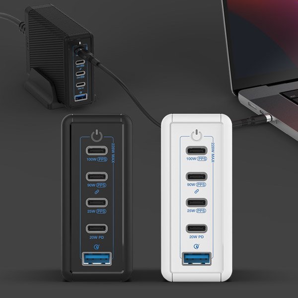 USB PD 228W PPS GaN 접지 멀티 초고속 충전기 GE510 화이트 상세 이미지 2