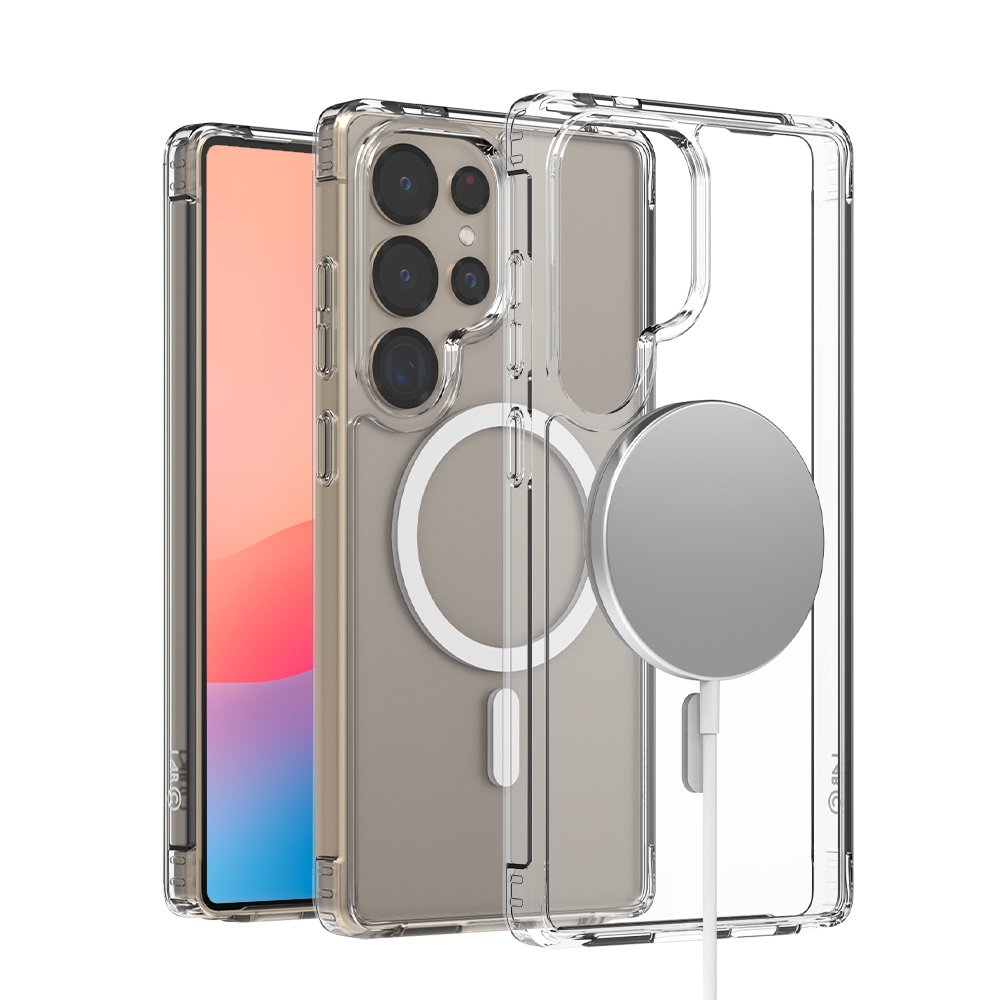 랩씨 맥세이프 마그넷 케이스 최강 2배 자력 변색 방지 클리어 투명, 갤럭시S25 울트라 상세 이미지 1