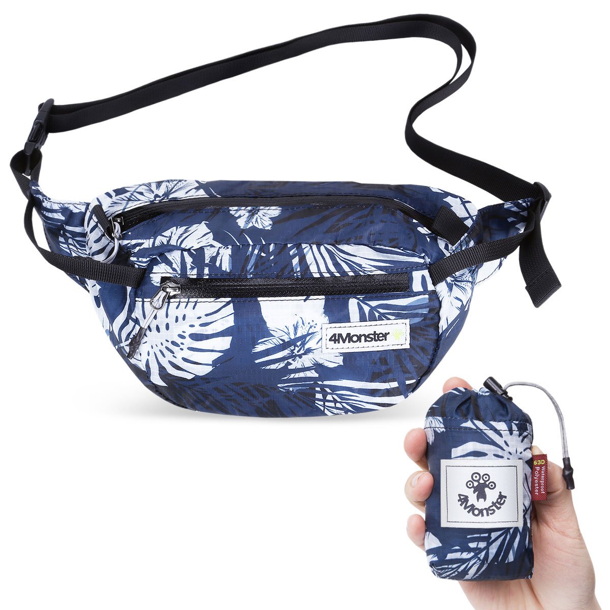 폴딩힙팩 2L 초경량 힙팩 힙색 하와이안블루 상세 이미지 1