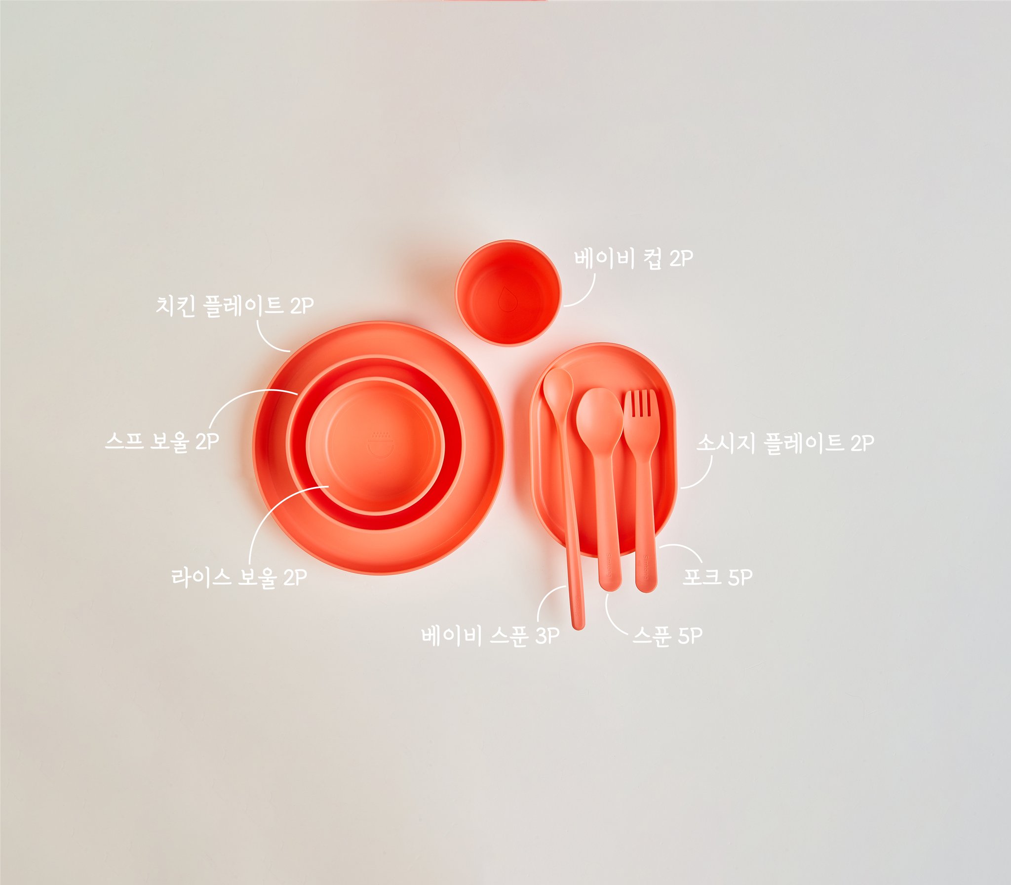 심통 트레이 23P 풀패키지 구성 자기주도식 아기그릇 이유식 유아식기 세트 상세 이미지 1