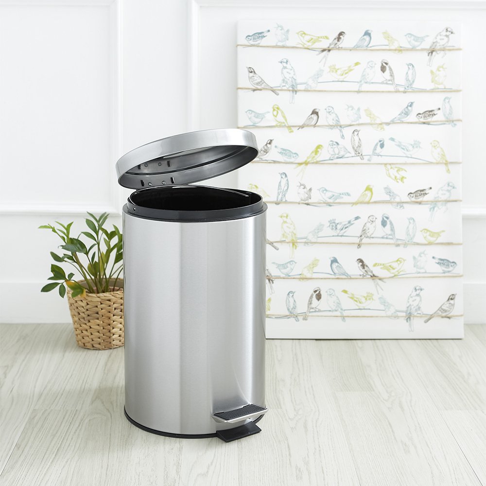 할메이드 가정용 화장실 무소음 인테리어 페달 휴지통 종량제 쓰레기통 12L 상세 이미지 1