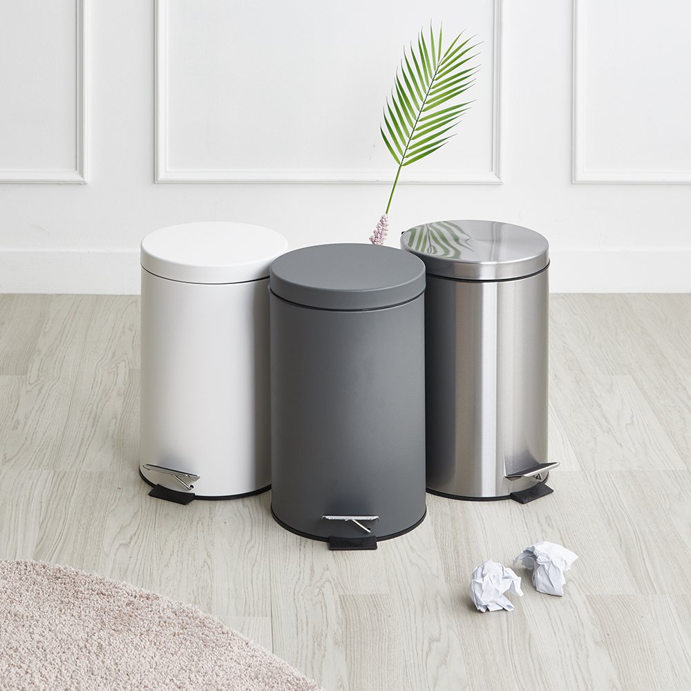 할메이드 가정용 화장실 무소음 인테리어 페달 휴지통 종량제 쓰레기통 12L 상세 이미지 2