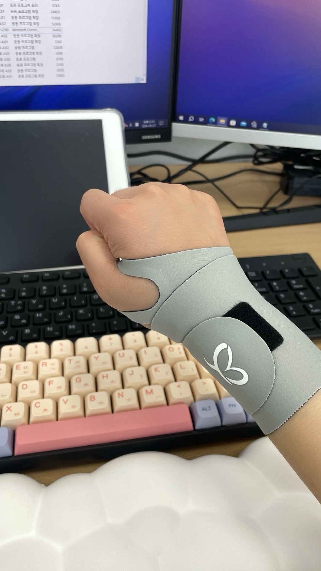 손목보호대 아대 얇은 골프 테니스 헬스 운동 바르엘 블랙 1개입 상세 이미지 2