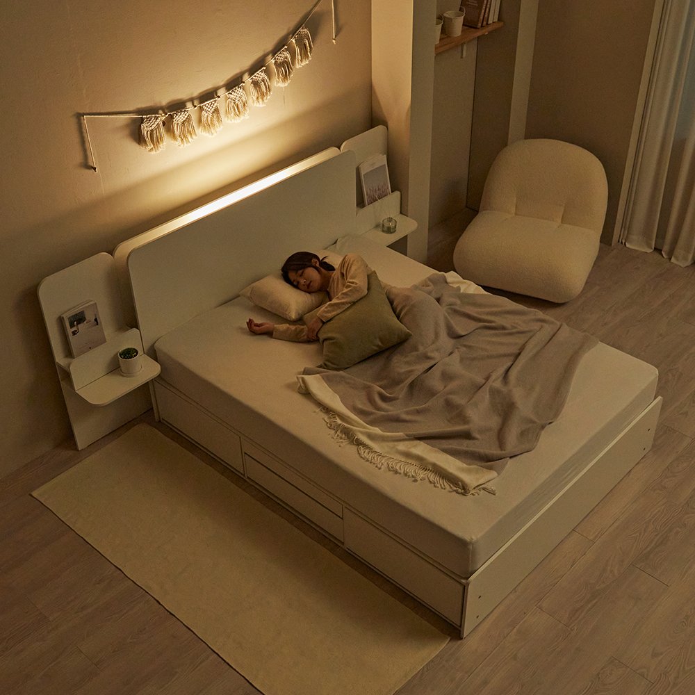 (희망일배송)토토 LED 수납침대 호텔 슬라이딩 서랍형 침대 프레임 퀸Q 상세 이미지 2