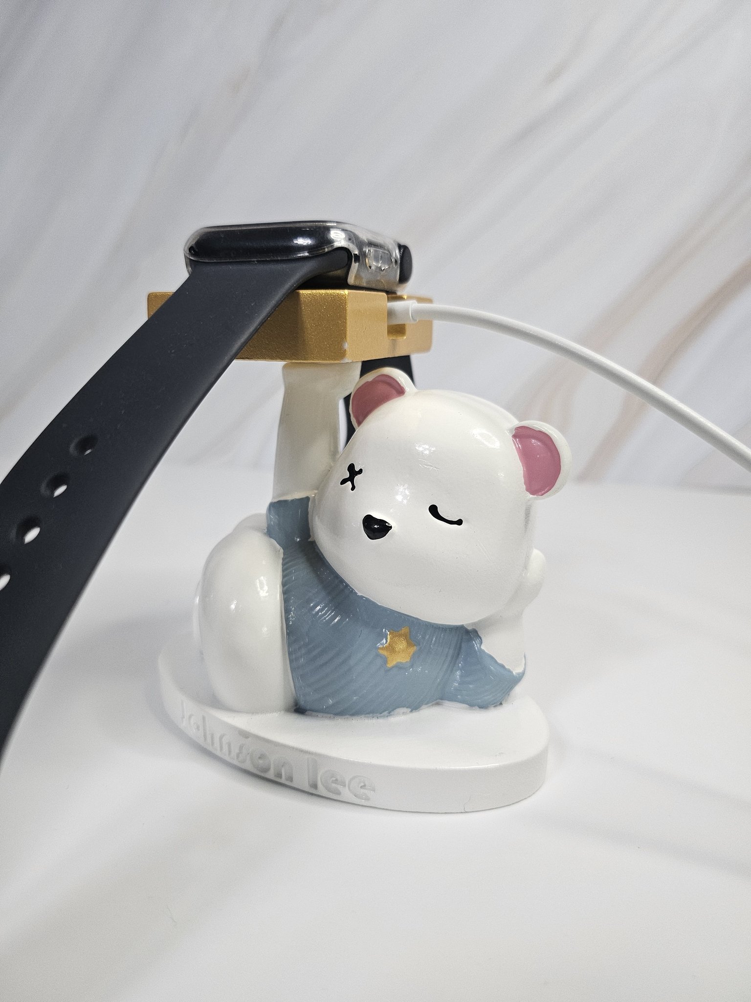 갤럭시워치 애플워치 충전기 충전 거치대 스탠드 호환 충전독 누워있는곰 상세 이미지 1