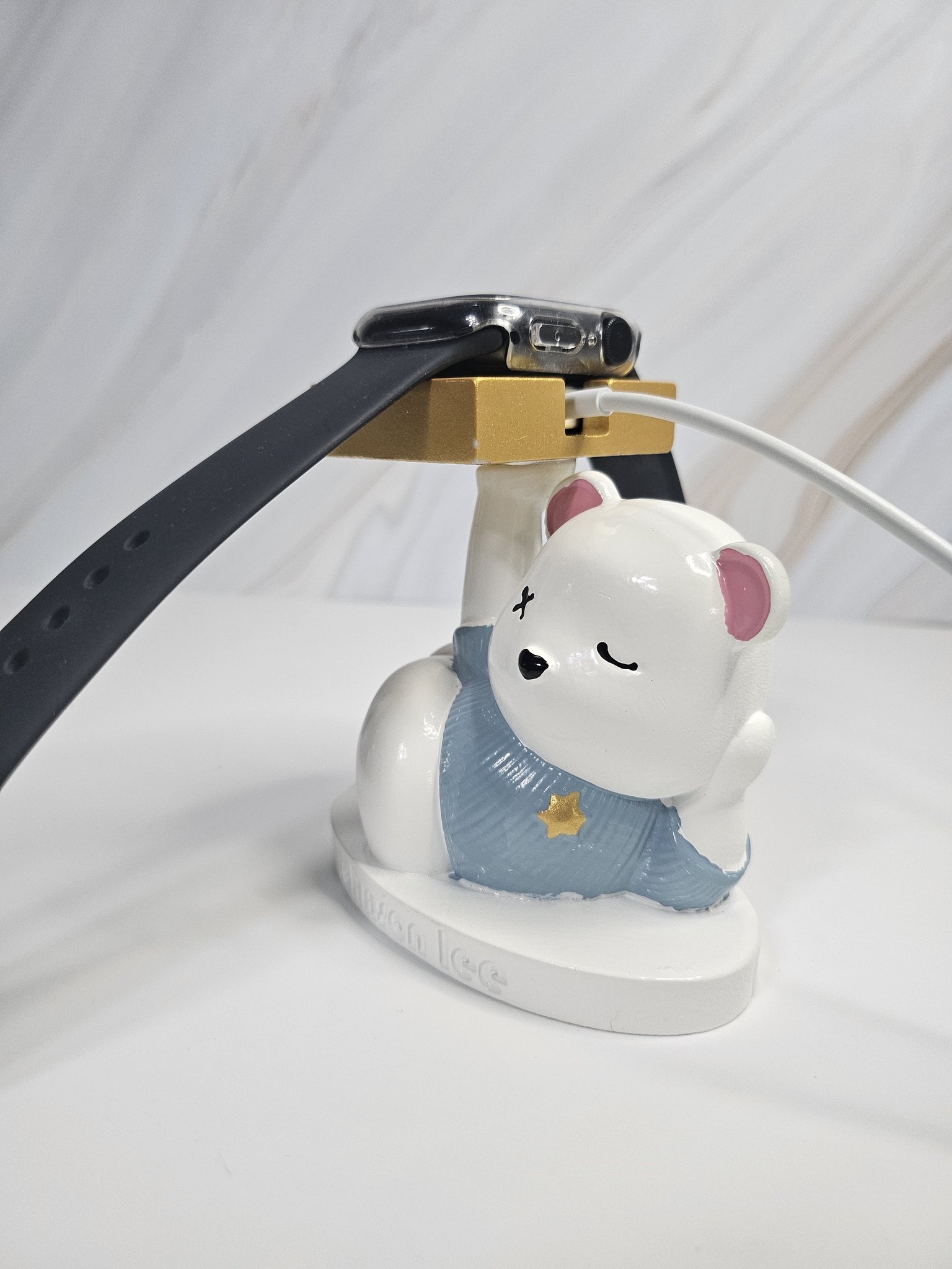 갤럭시워치 애플워치 충전기 충전 거치대 스탠드 호환 충전독 누워있는곰 상세 이미지 1