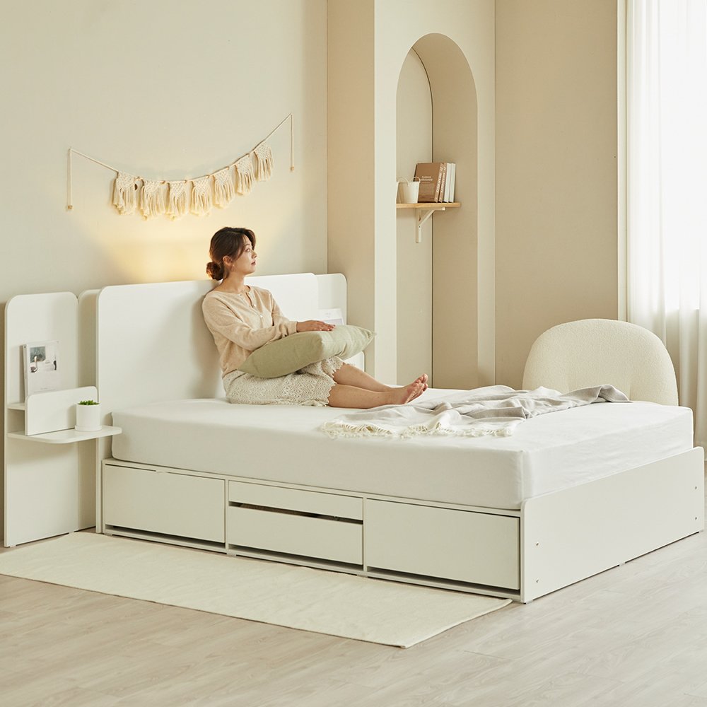 (희망일배송)토토 LED 수납침대 호텔 슬라이딩 서랍형 침대 프레임 퀸Q 상세 이미지 1