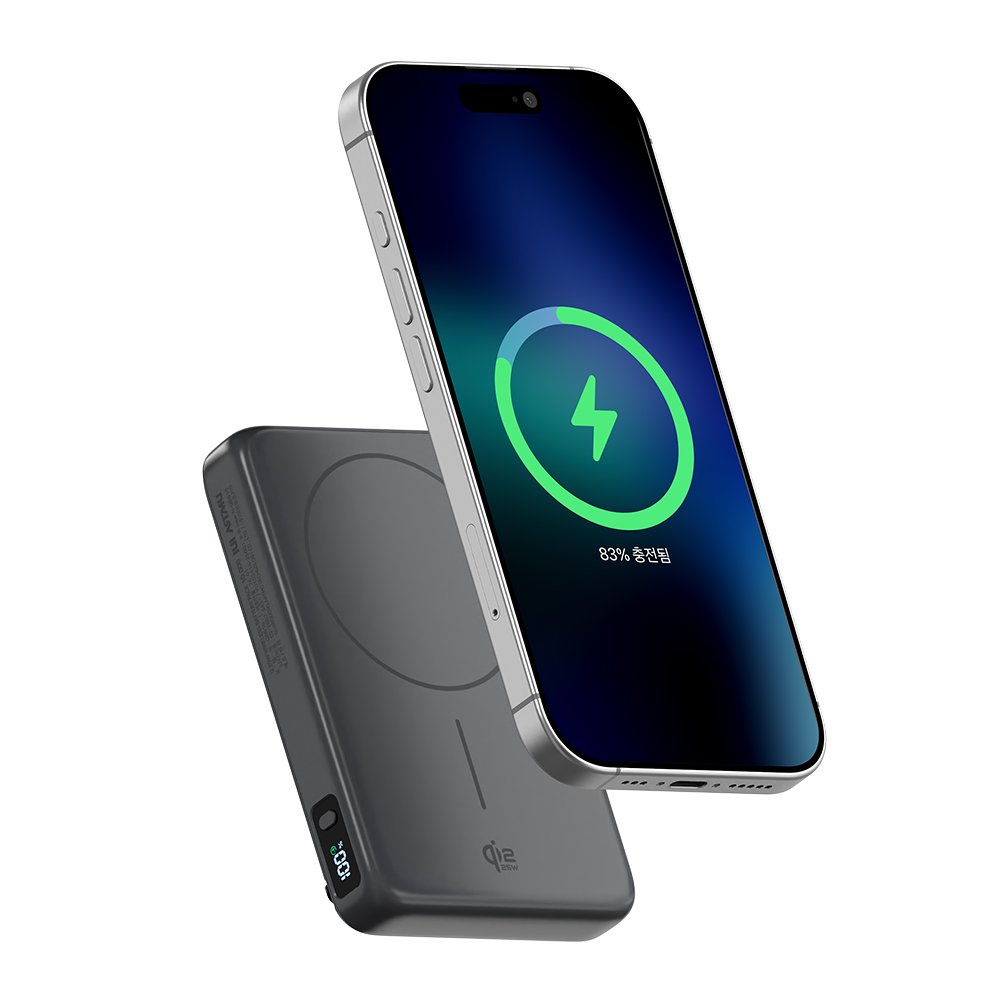 Qi2 25W 맥세이프 초고속 무선 보조배터리 QB610 10000mAh, 그레이 상세 이미지 2