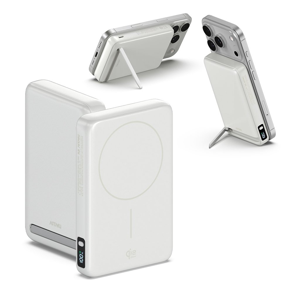 Qi2 25W 맥세이프 초고속 무선 보조배터리 QB610 10000mAh, 화이트 상세 이미지 1
